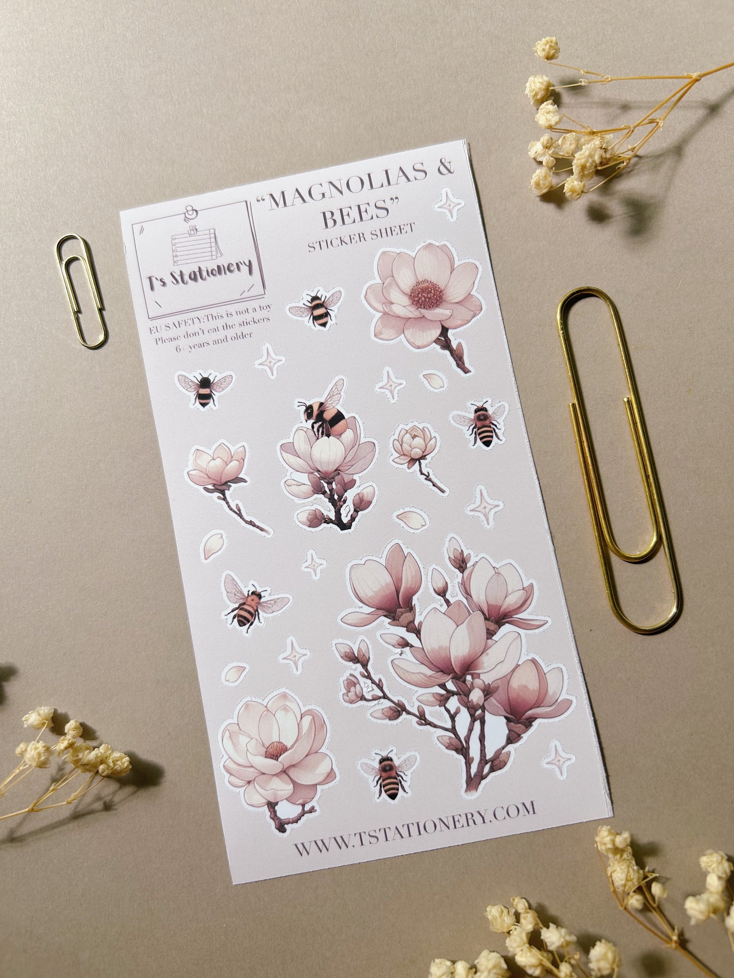 "Magnolias & Bees"  Sticker Sheet