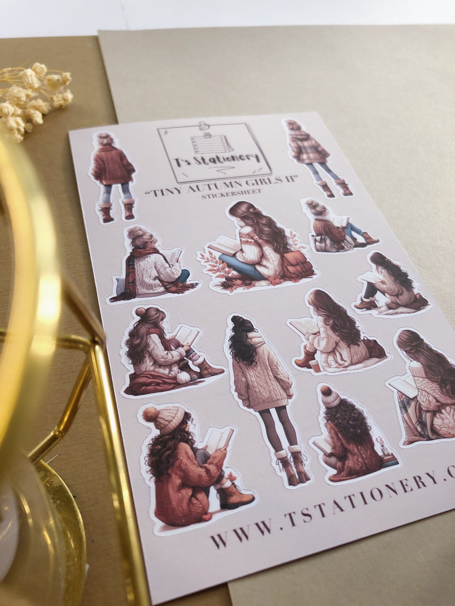 "Tiny Autumn Girls II" Sticker Sheet
