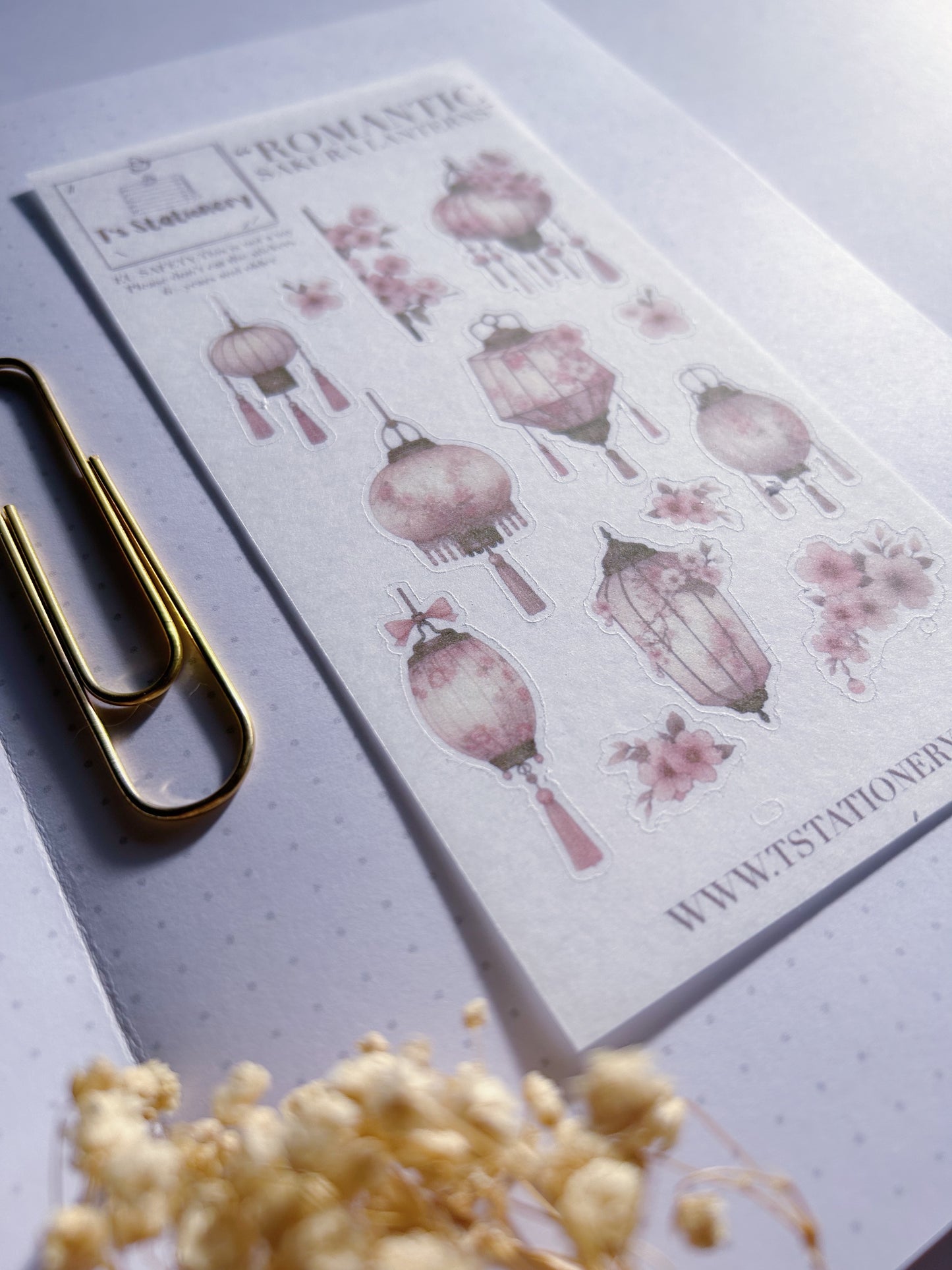 "Sakura Lanterns"  Washi Sticker Sheet