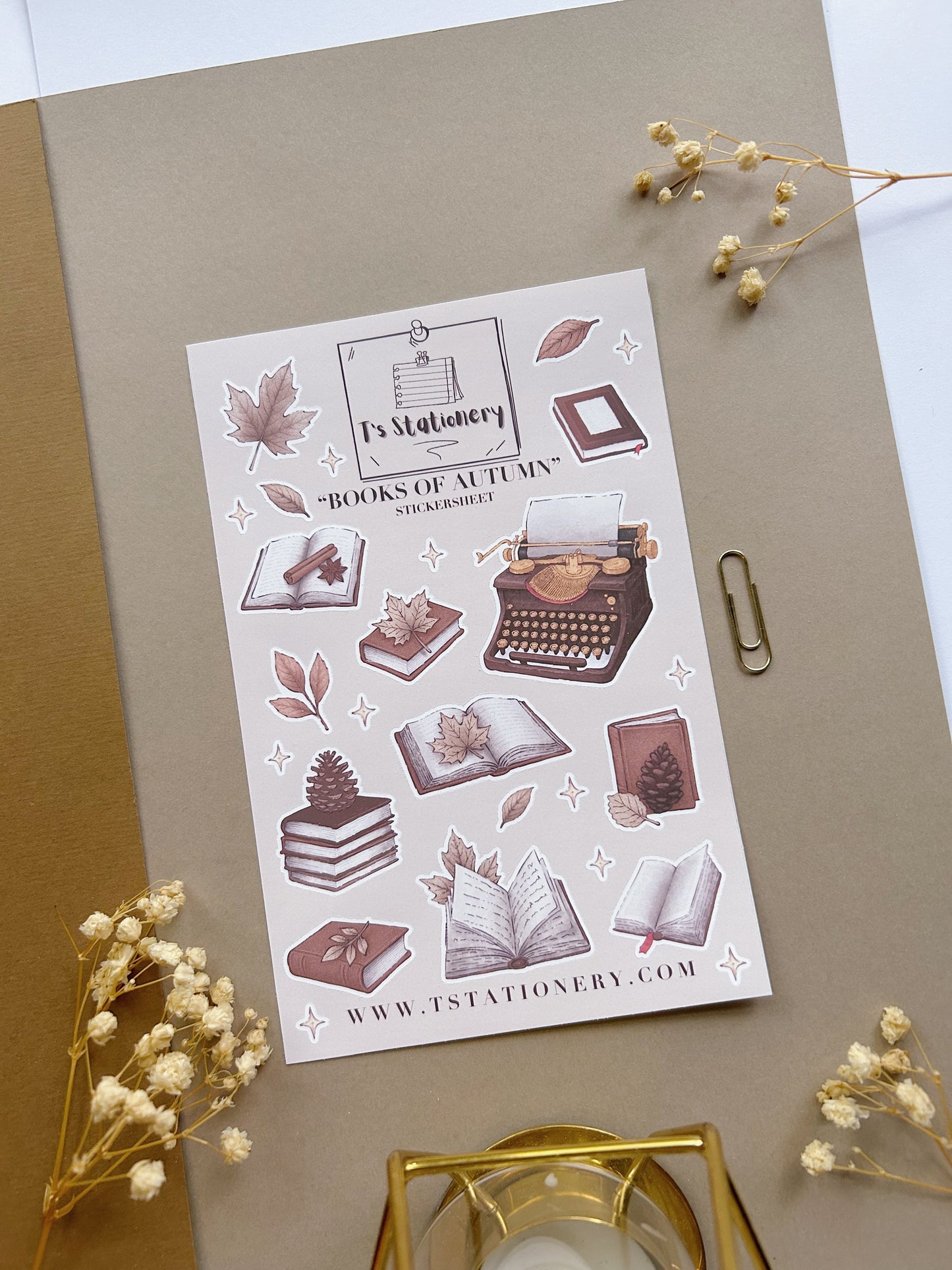 "Books Of Autumn"  Sticker Sheet