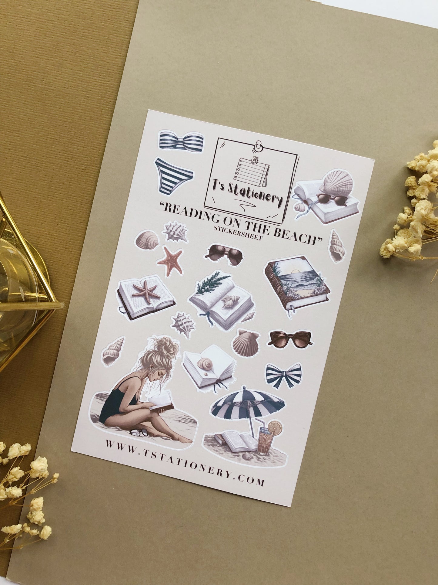 “Reading On The Beach" Sticker Sheet