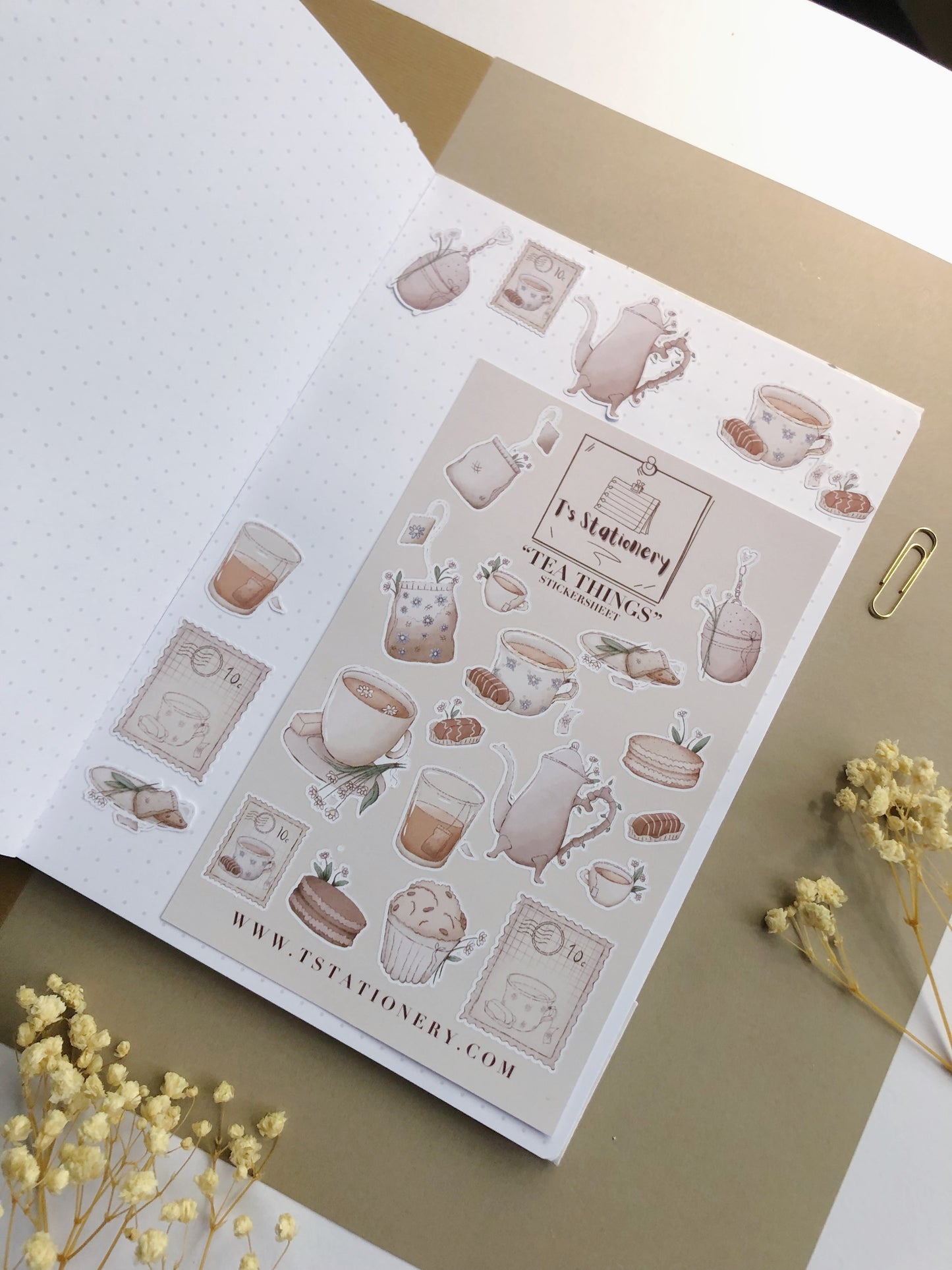 "Tea Things"  Sticker Sheet