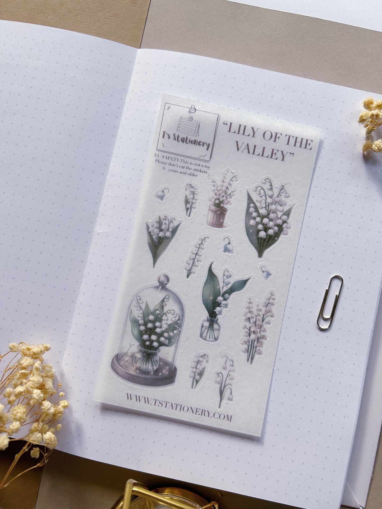 "Lily Of The Valley"  Sticker Sheet