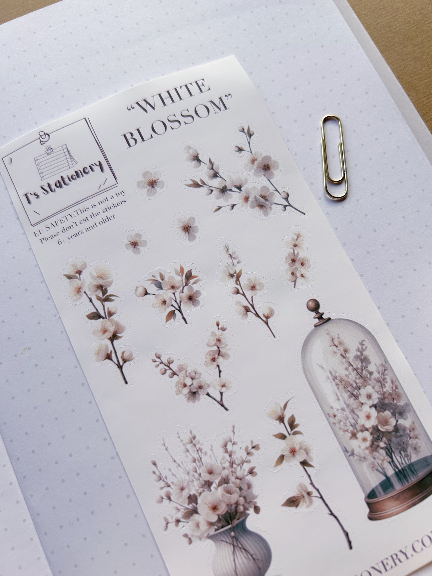 "White Blossom"  Sticker Sheet