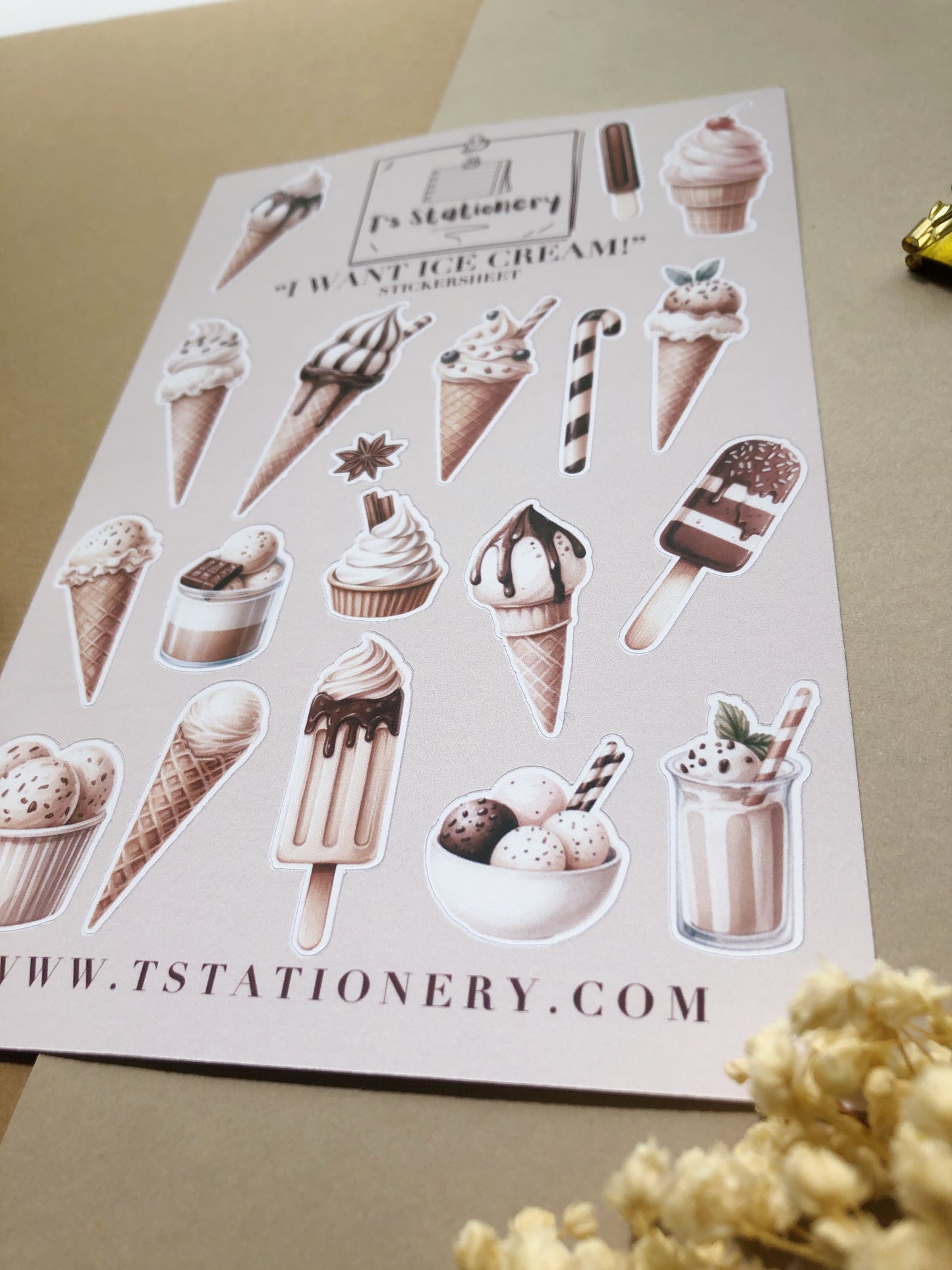 "I Want Ice Cream!" Sticker Sheet