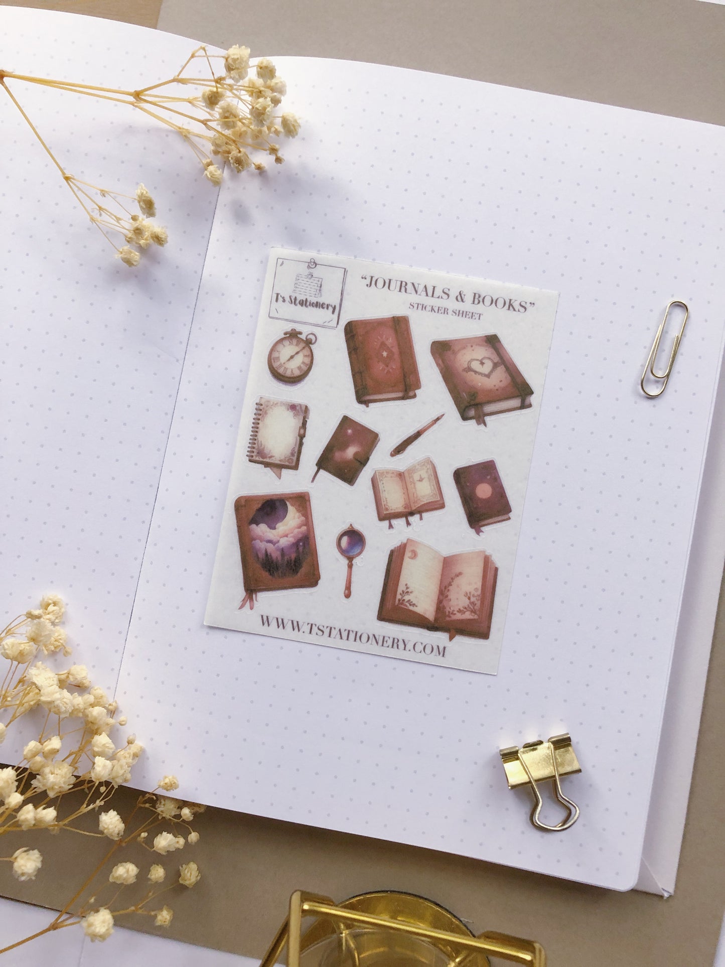 "Books & Journals" Washi Sticker Sheet