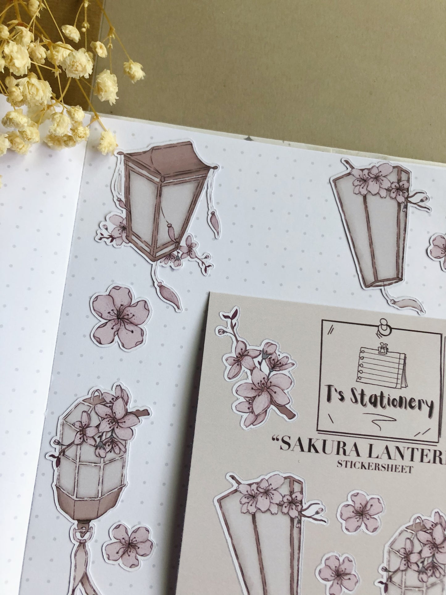 "Sakura Lanterns"  Sticker Sheet