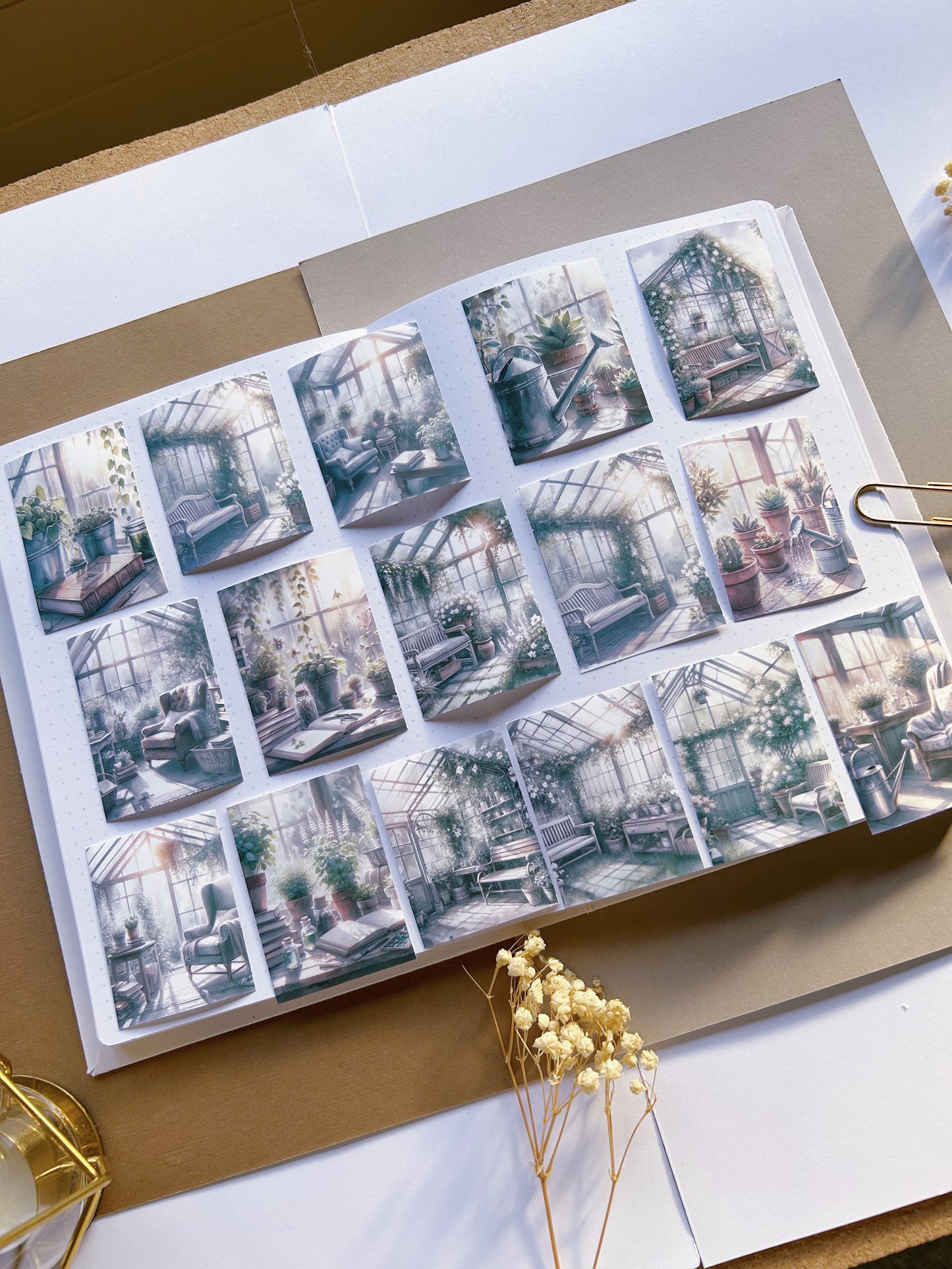 16pcs "The Greenhouse" Scenery Sticker Pack
