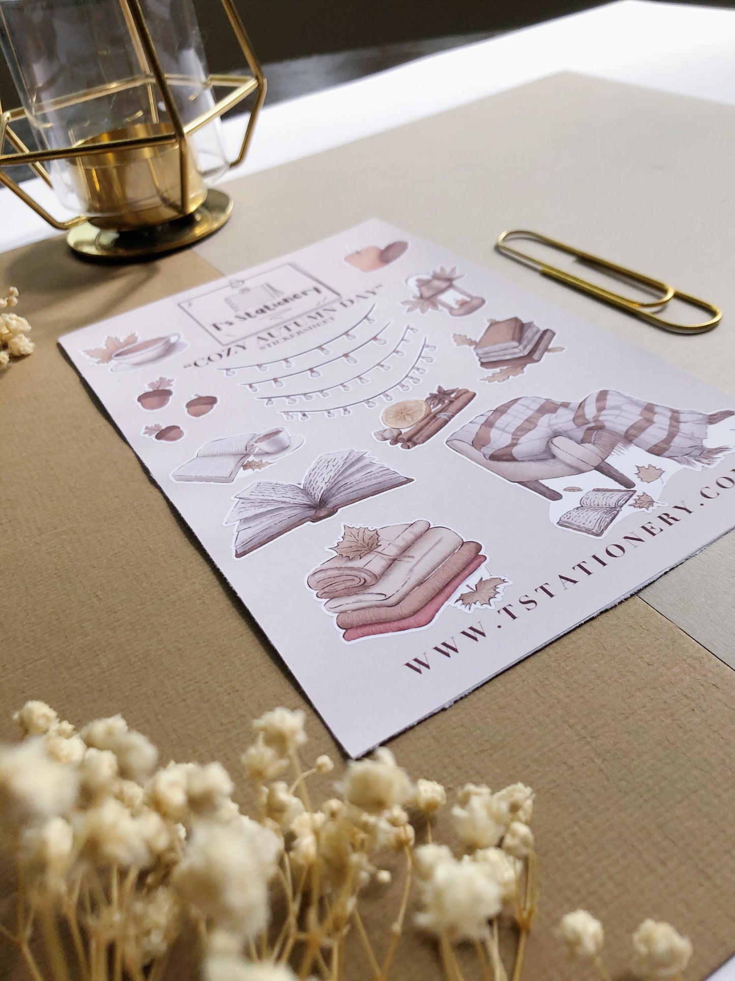 "Cozy Autumn Day"  Sticker Sheet