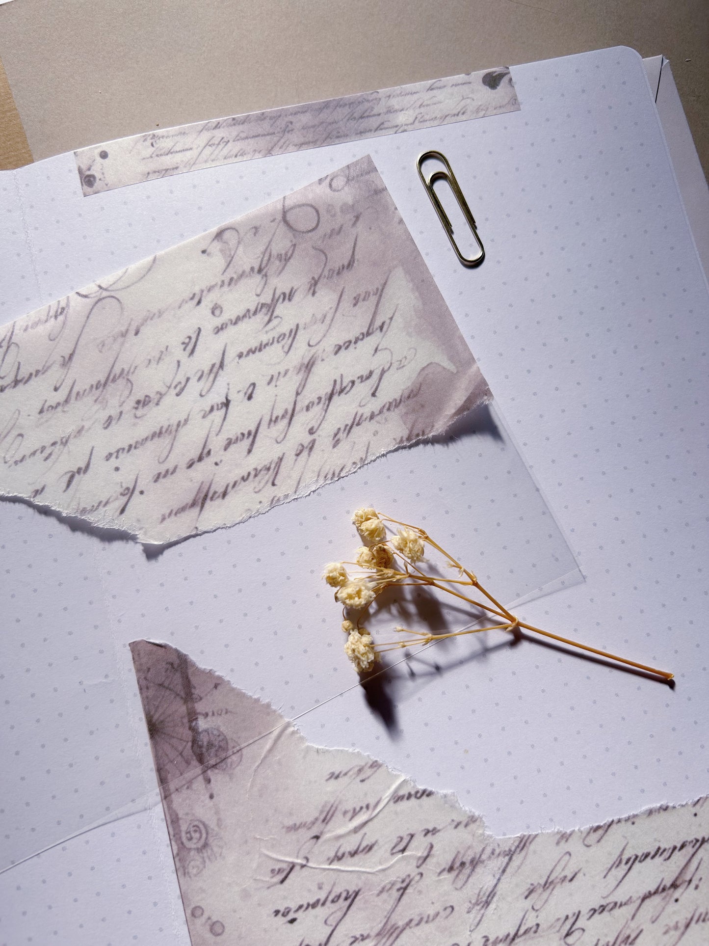 4 Pcs "Calligraphy Parchments"  Washi Sticker Sheet Set