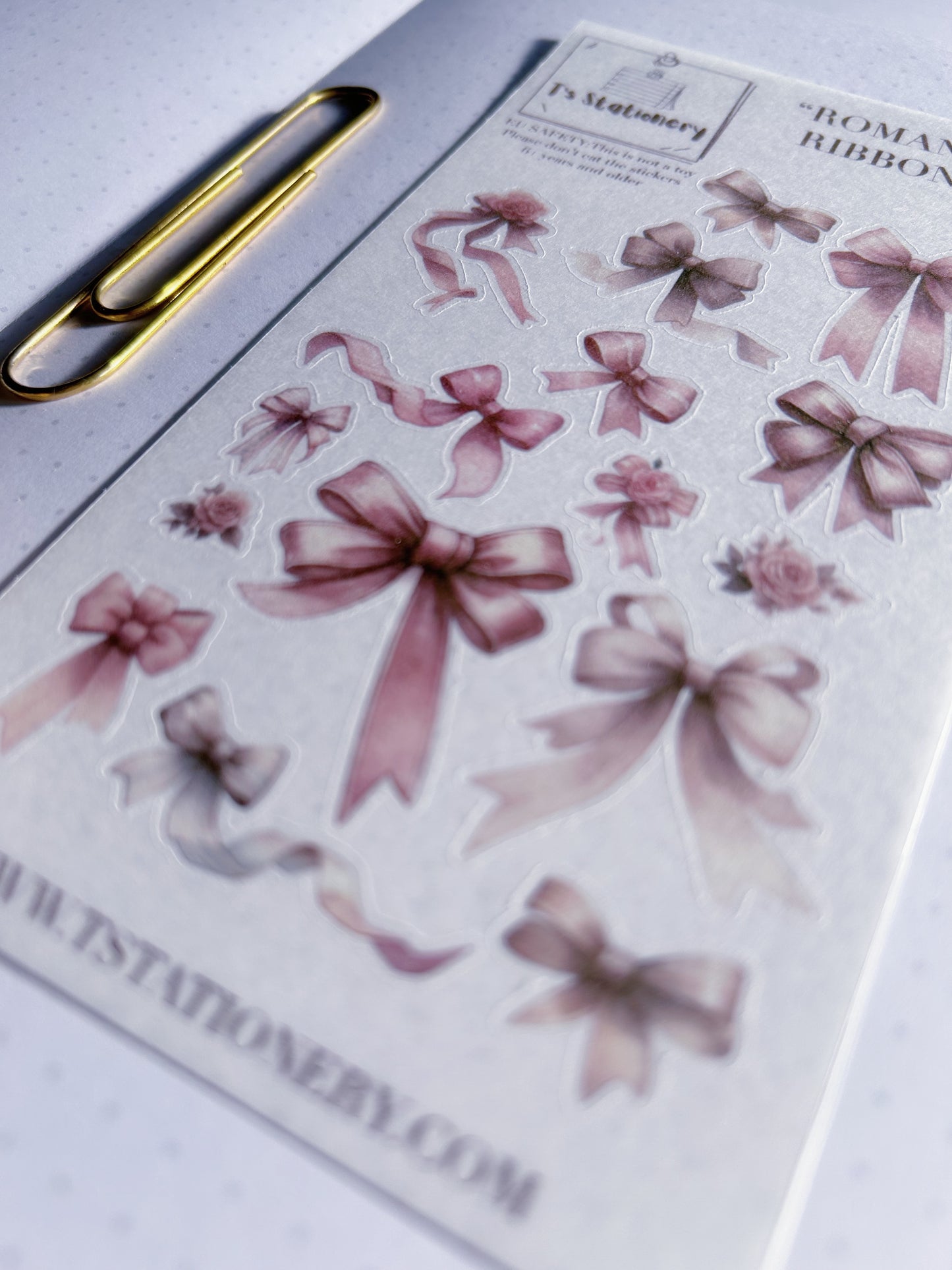 "Romantic Ribbons"  Washi Sticker Sheet