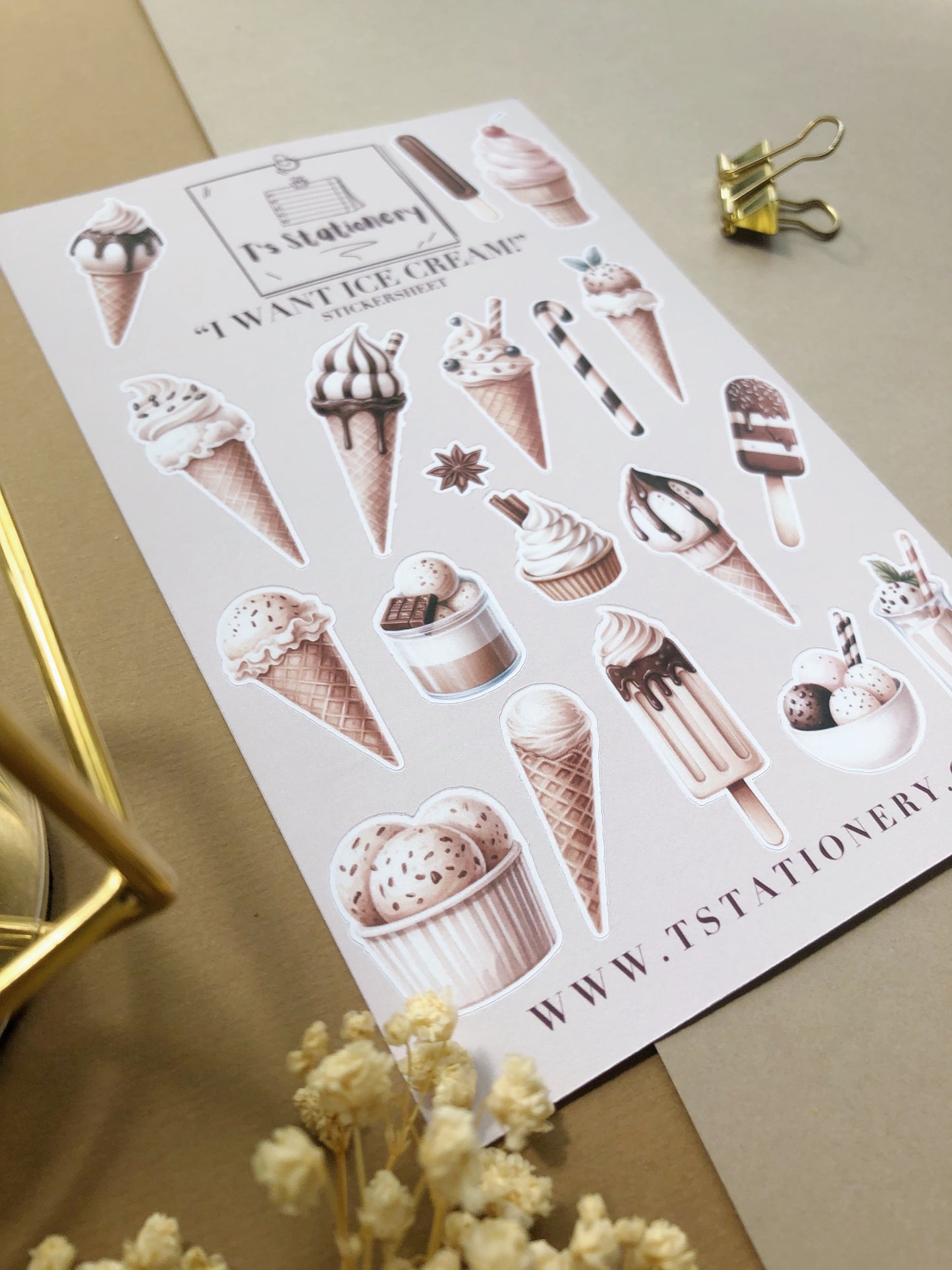 "I Want Ice Cream!" Sticker Sheet