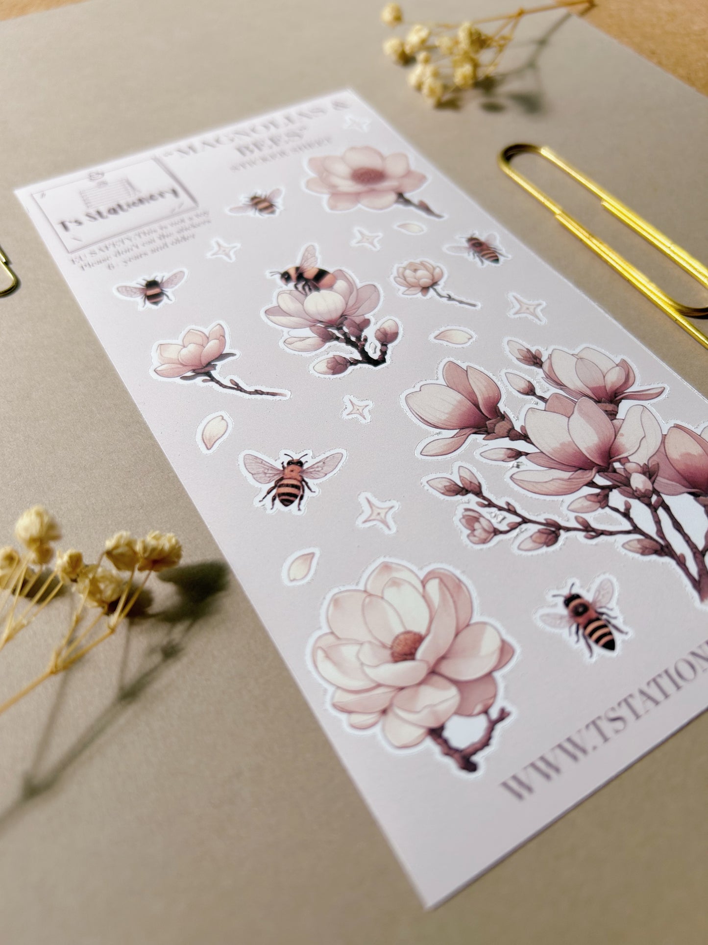 "Magnolias & Bees"  Sticker Sheet
