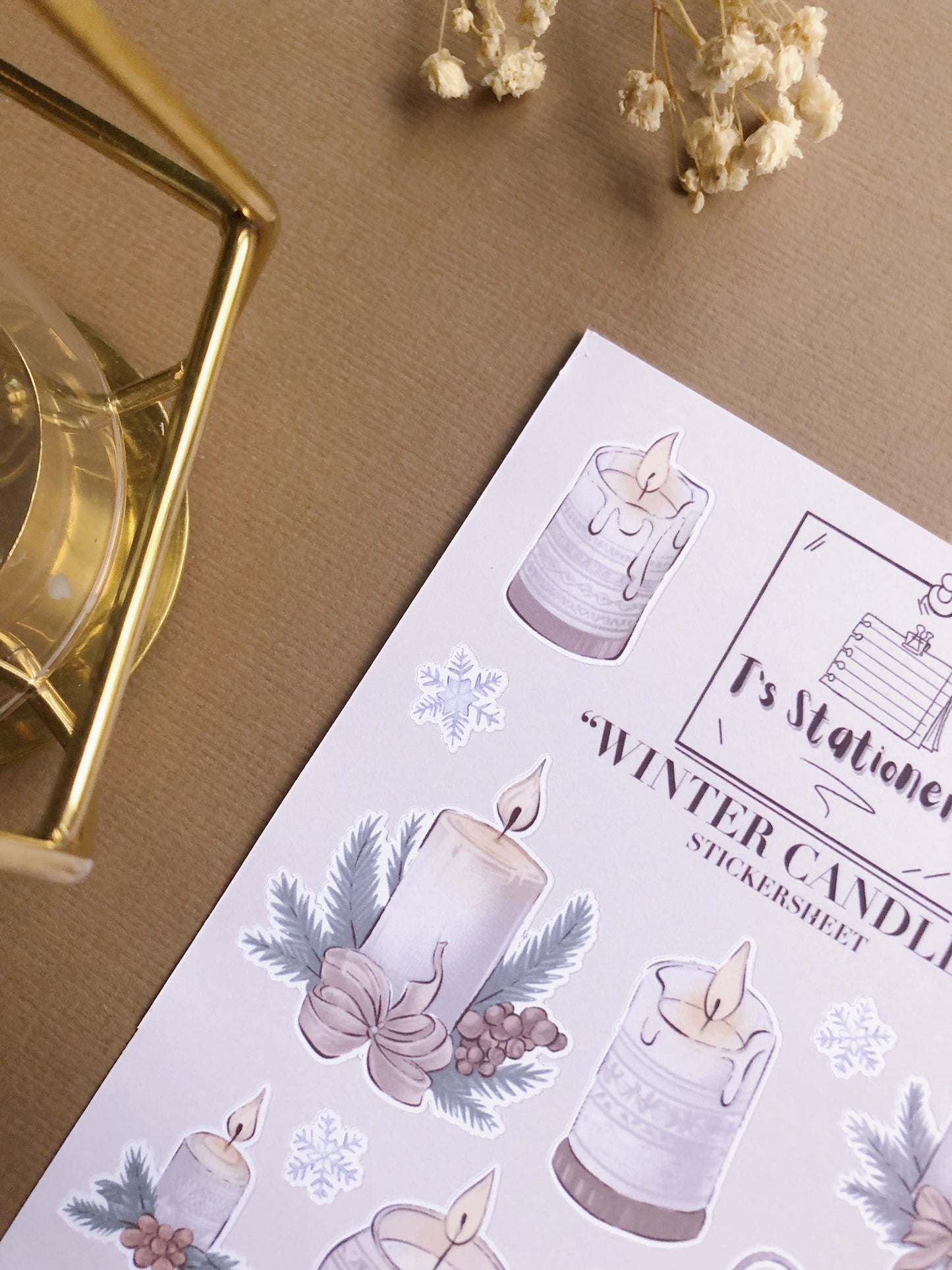 "Winter Candles"  Sticker Sheet
