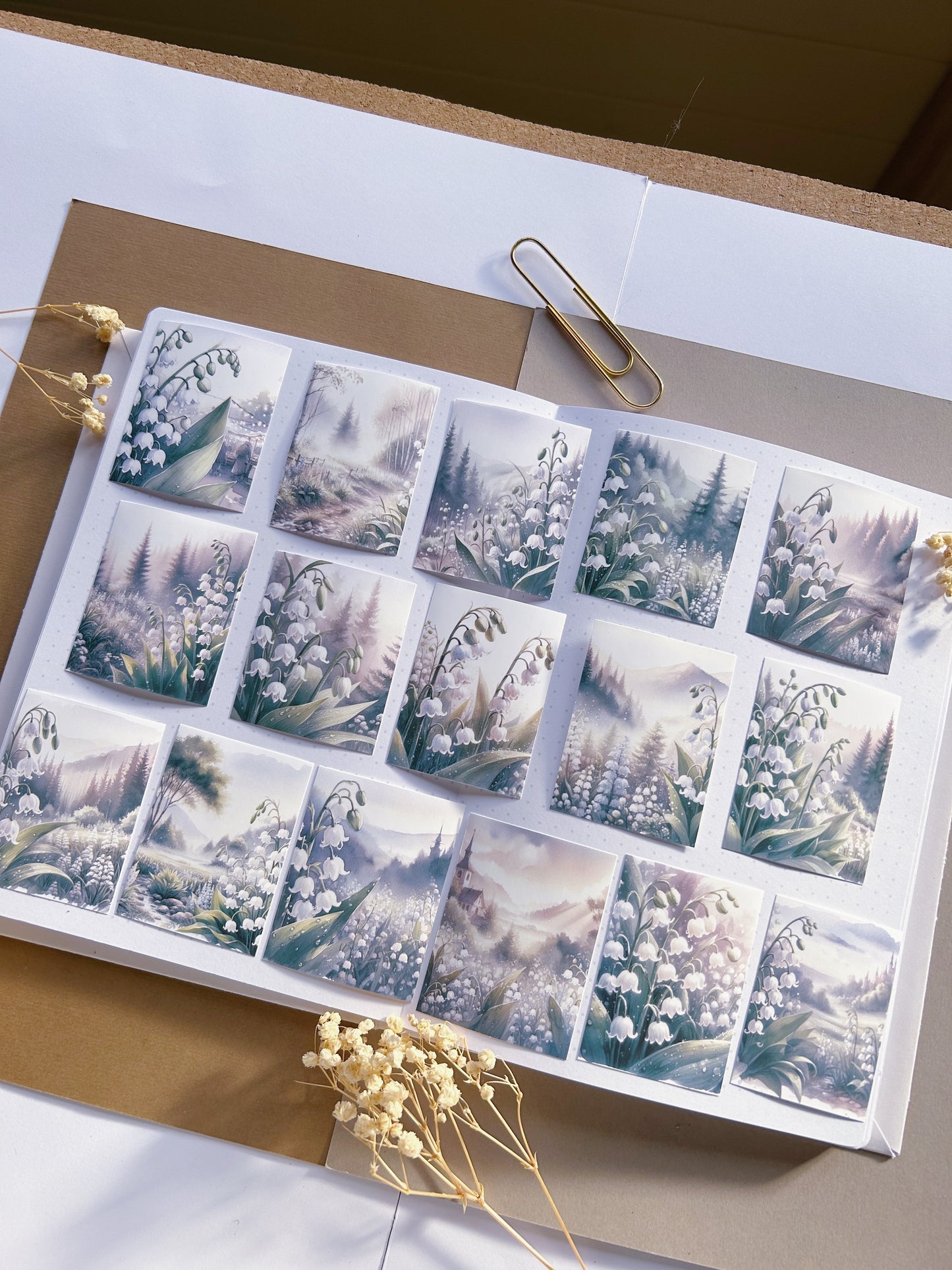 16pcs "Lily Of The Valley" Scenery Sticker Pack