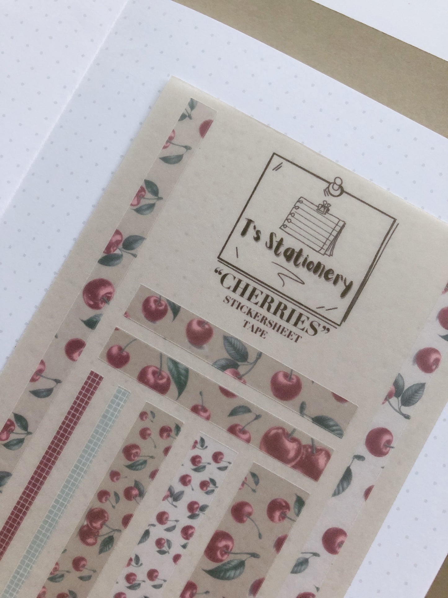 "Cherry" Sticker Sheet Tape (WASHI)