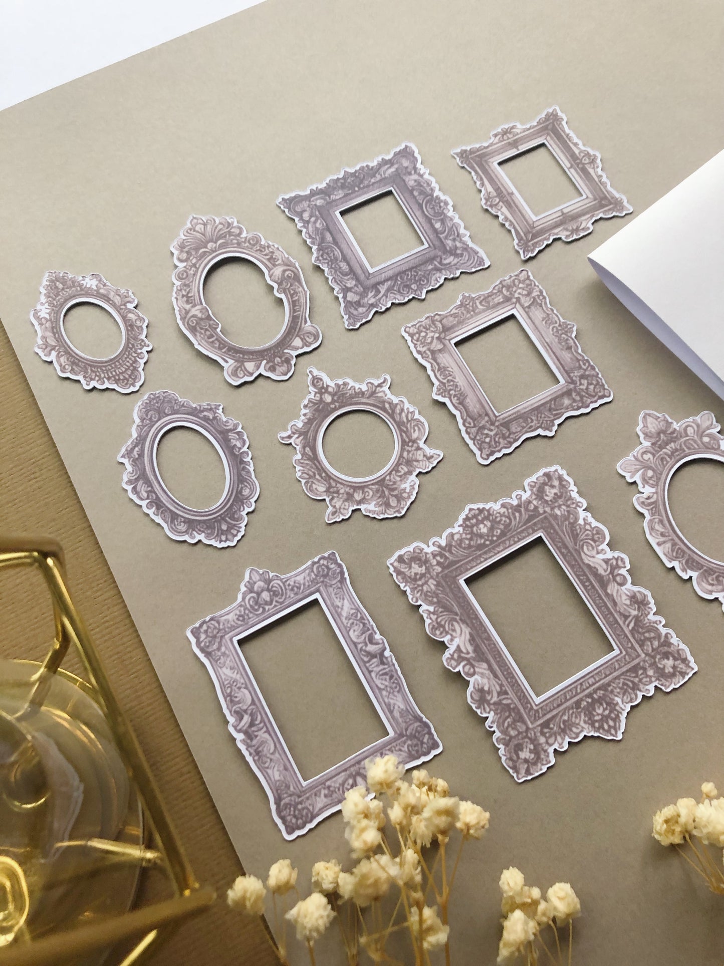 "Romantic Frames" 10 Pcs Die Cut Sticker Pack