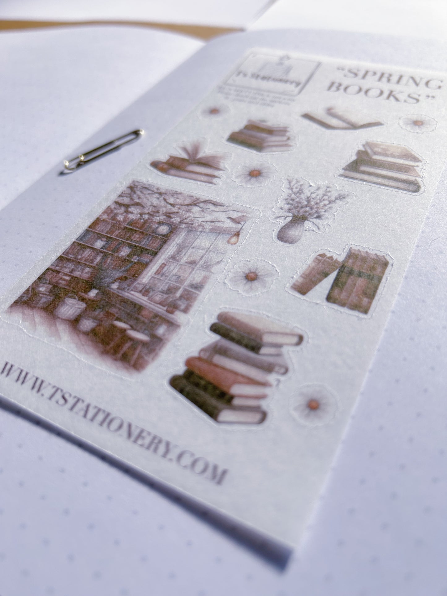 "Spring Books"  Washi Sticker Sheet