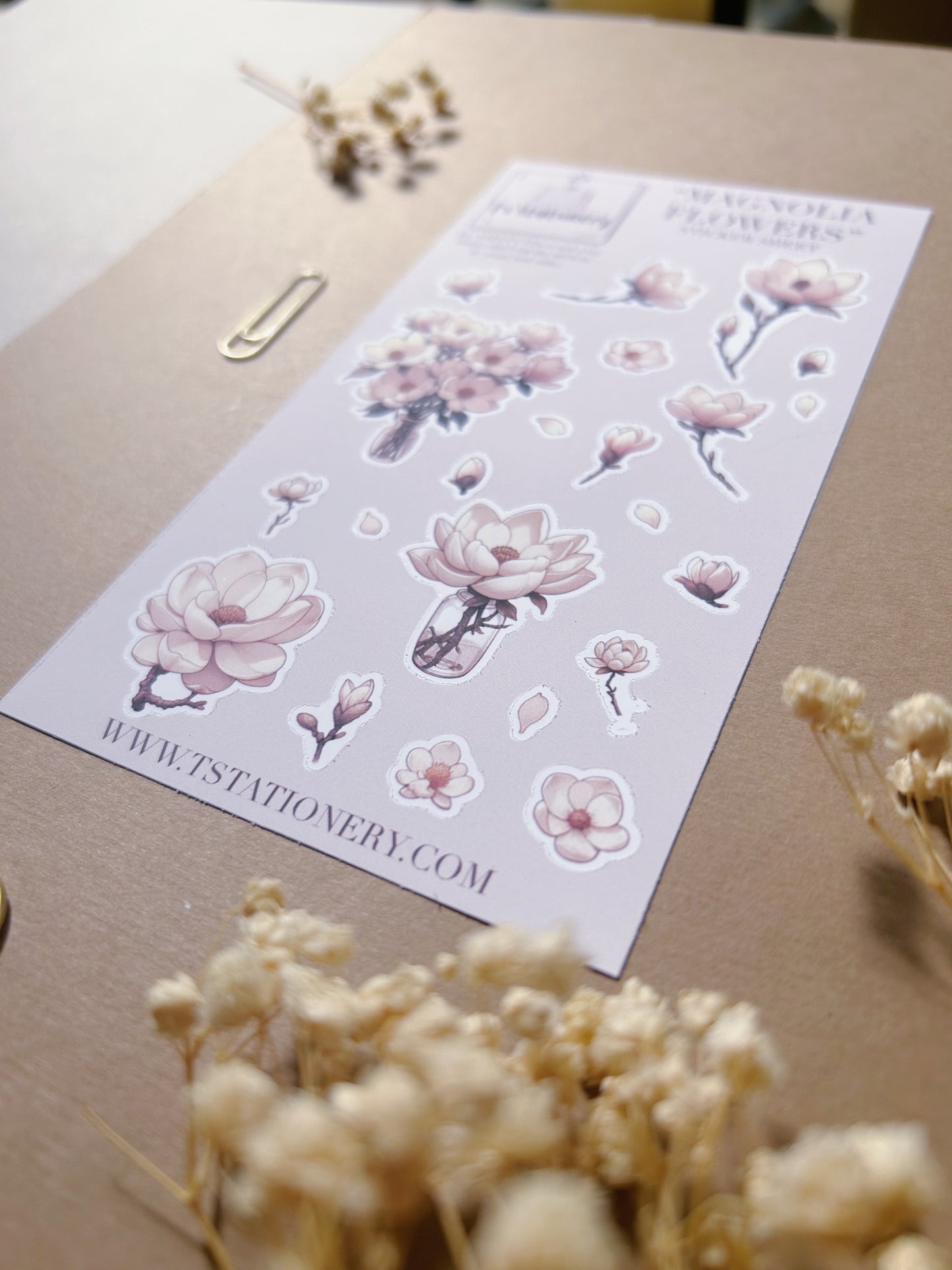 "Magnolia Flowers"  Sticker Sheet