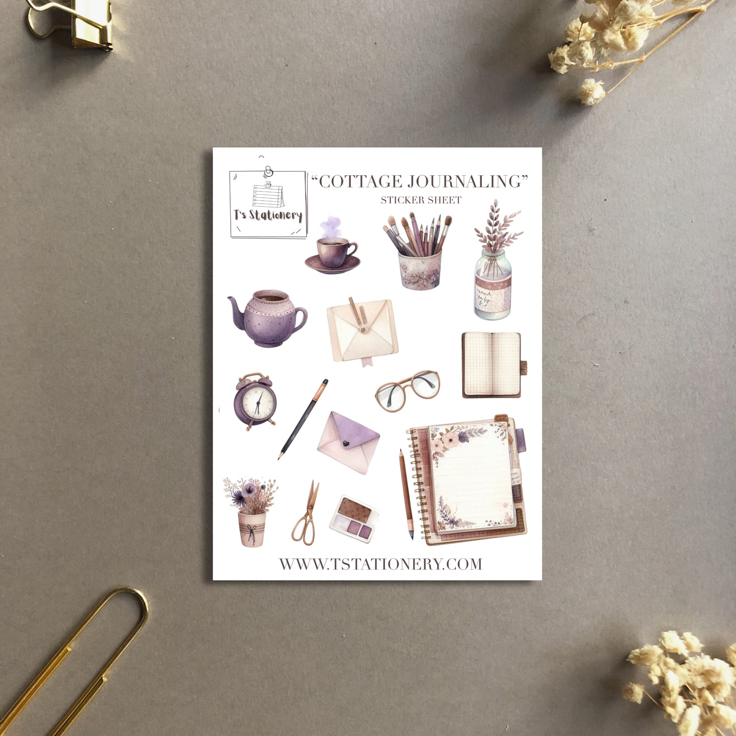 "Cottage Journaling" Washi Sticker Sheet