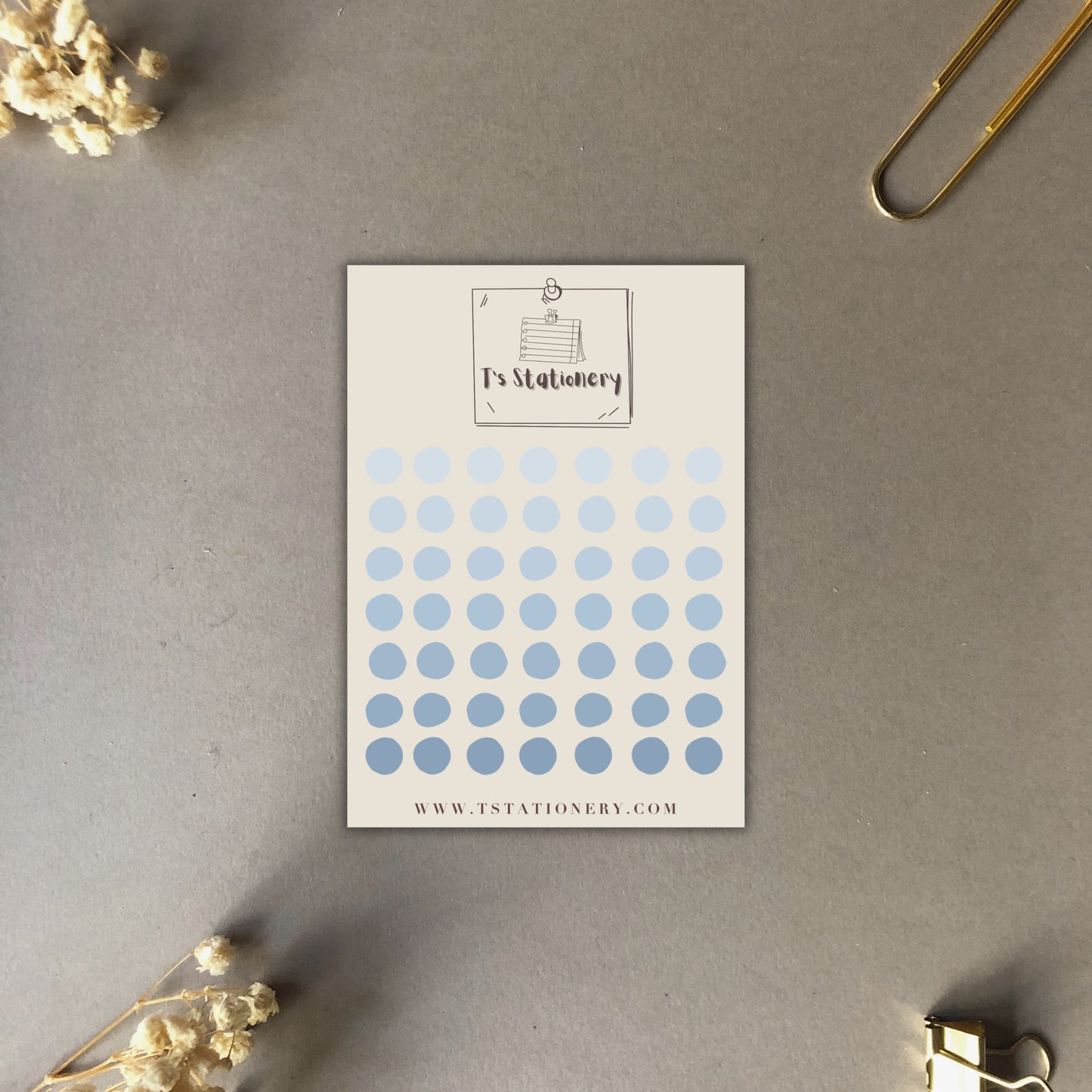 "Ocean Blue Dots" Mini Sticker Sheet