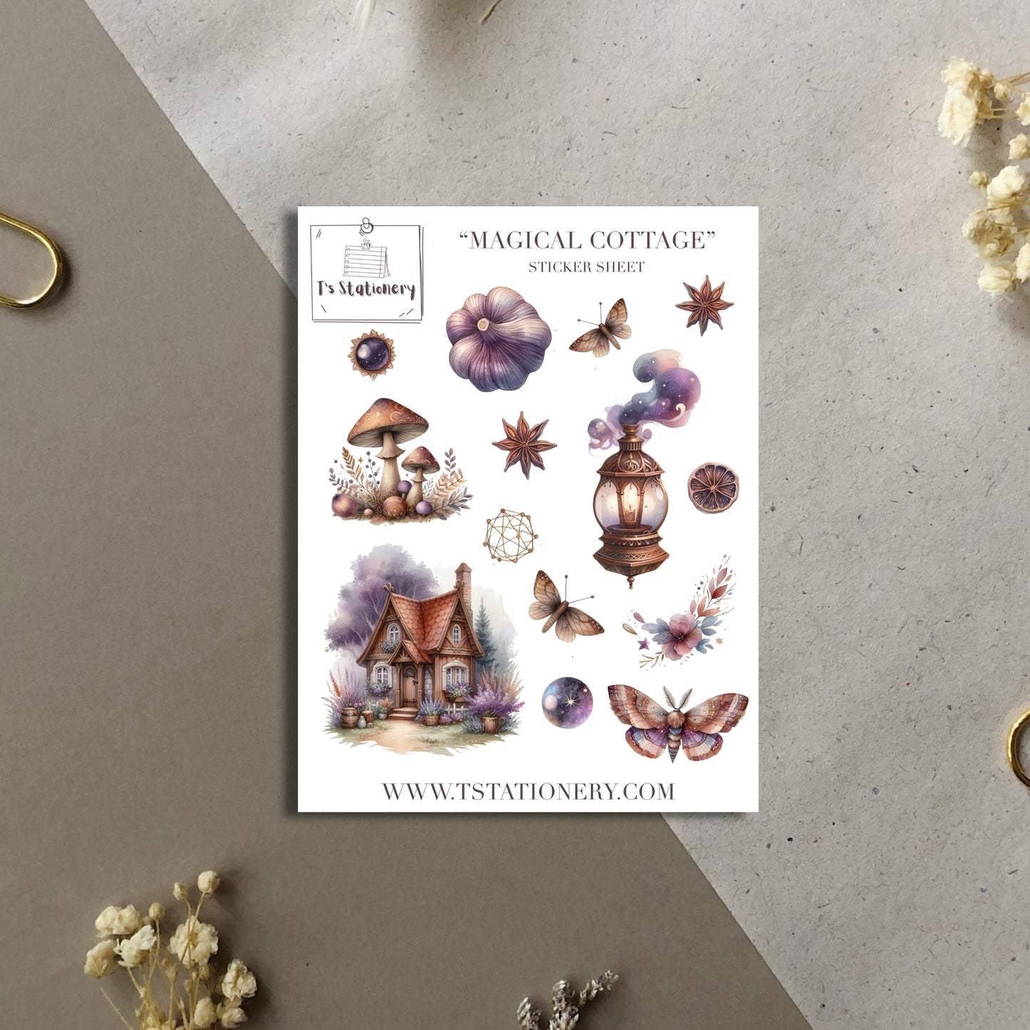 "Magical Cottage" Washi Sticker Sheet