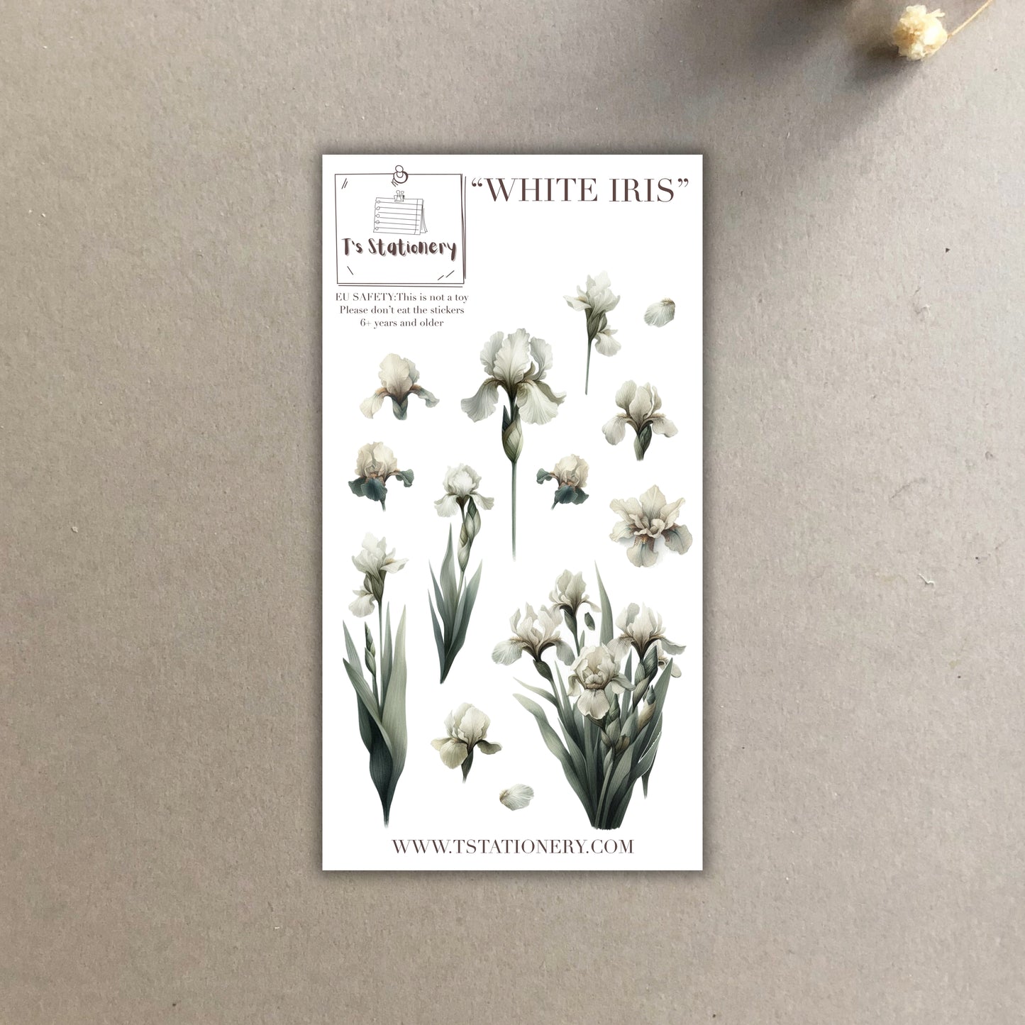 "White Iris"  Sticker Sheet