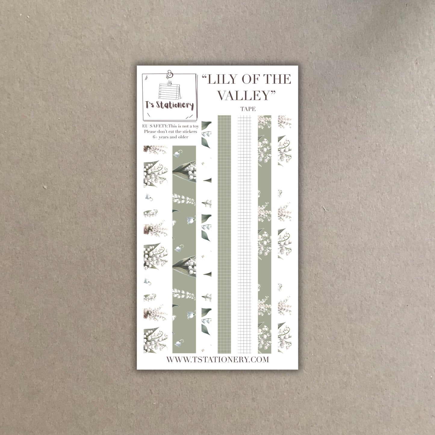 "Lily Of The Valley"  Sticker Tape Sheet