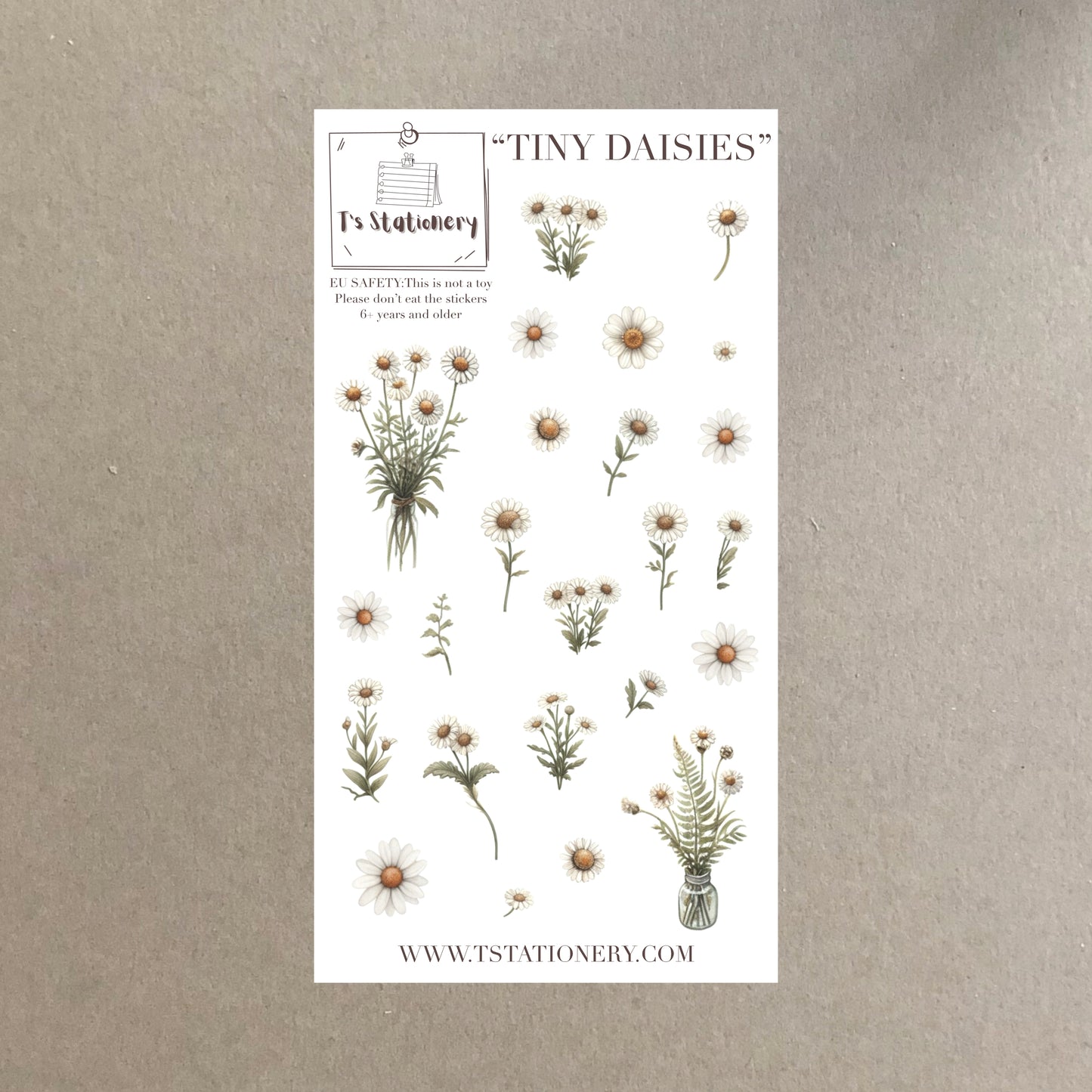 "Tiny Daisies"  Sticker Sheet