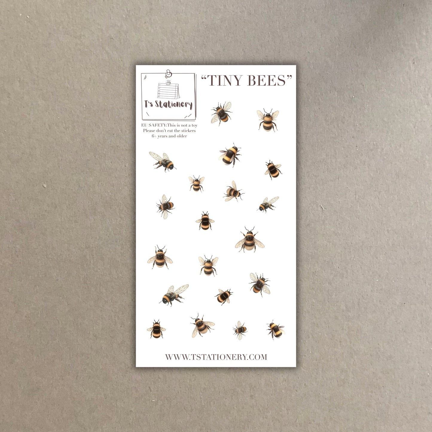 "Tiny Bees"  Sticker Sheet
