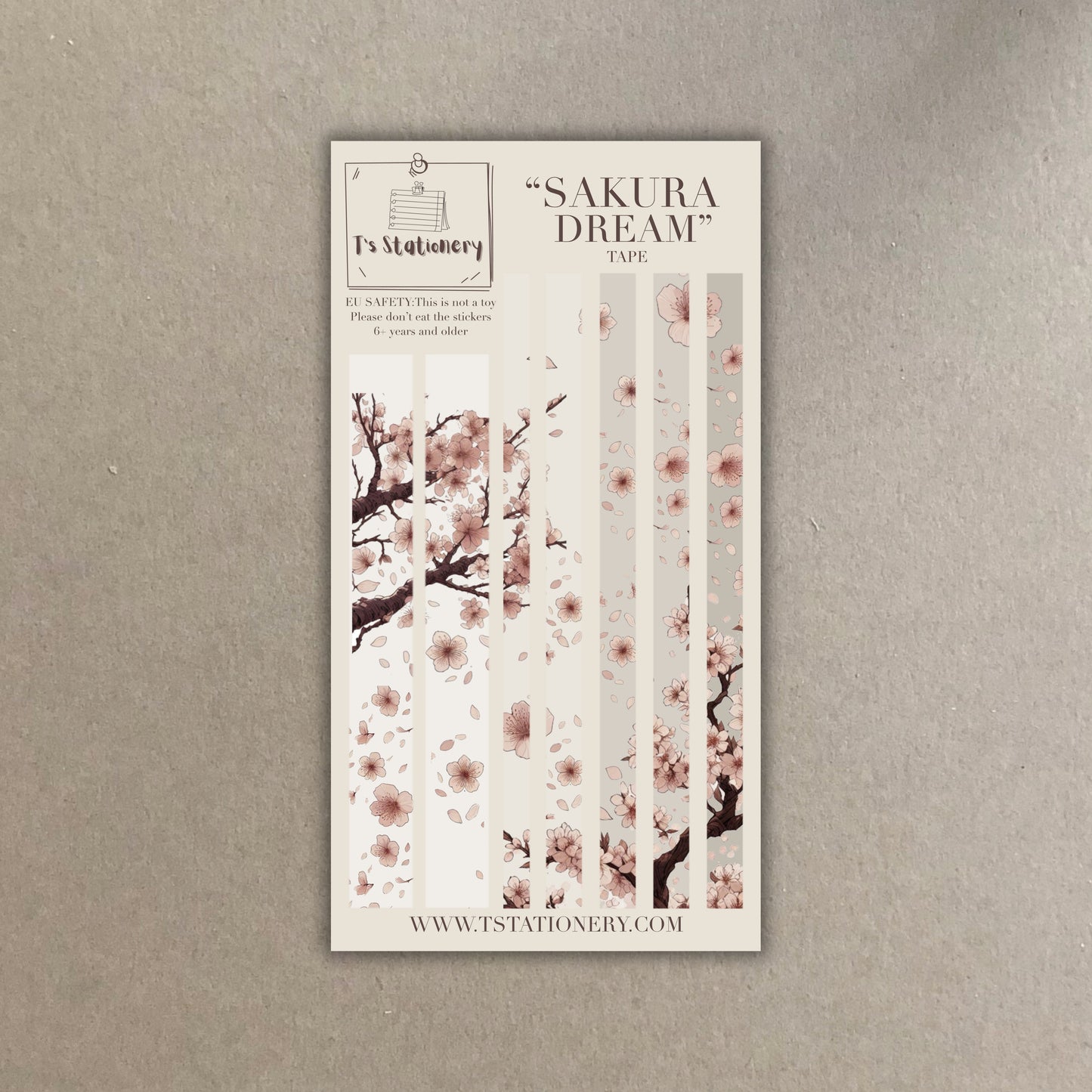 "Sakura Dream Washi Strips"  Sticker Sheet