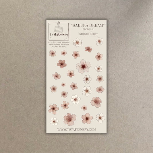 "Sakura Dream Florals"  Sticker Sheet