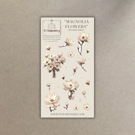 "Magnolia Flowers"  Sticker Sheet