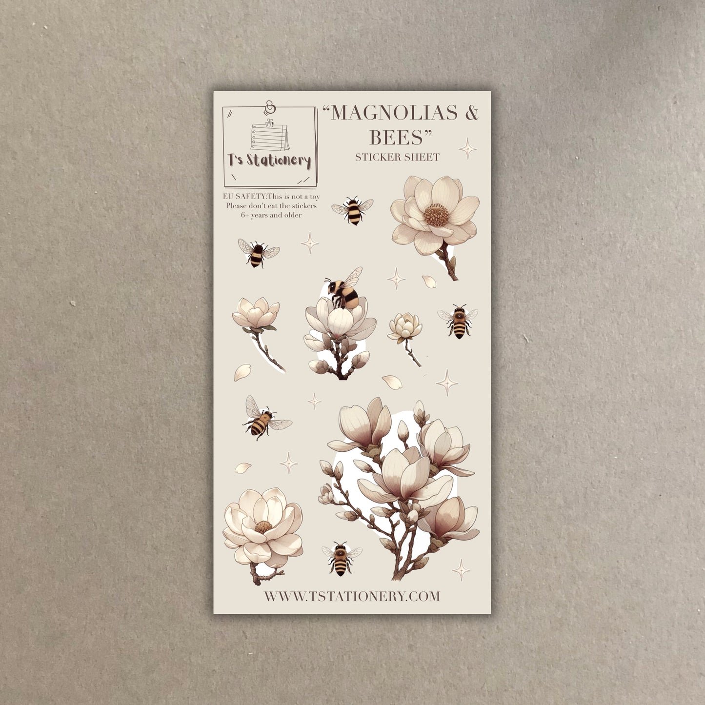 "Magnolias & Bees"  Sticker Sheet