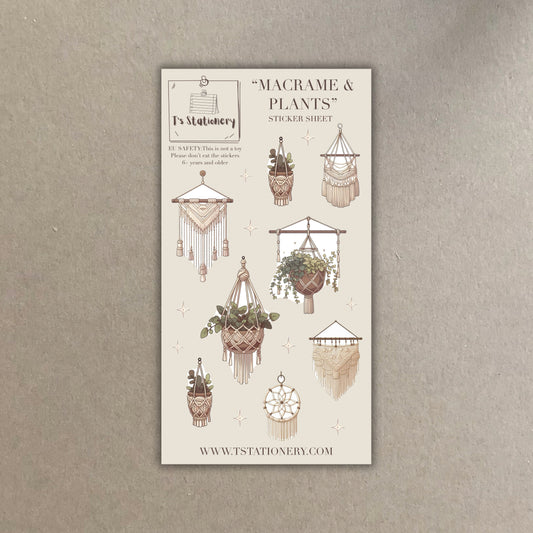 "Macrame & Plants"  Sticker Sheet