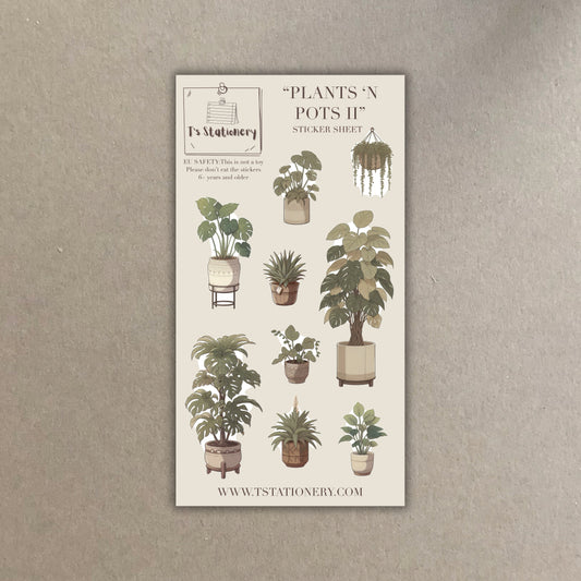 "Plants 'N Pots II"  Sticker Sheet