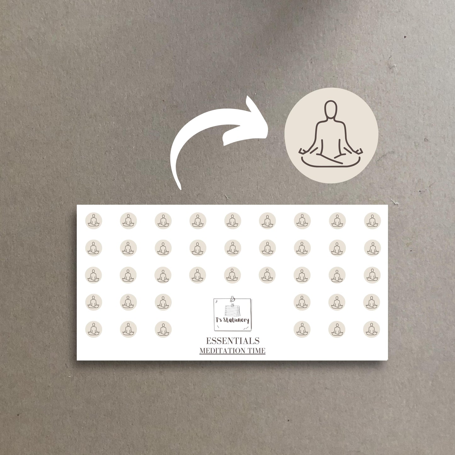 Meditation Icons  Sticker Sheet