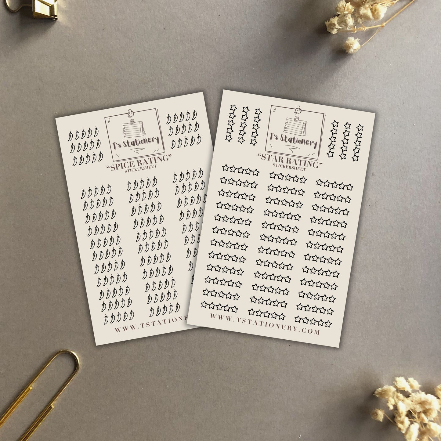 "Star + Spice Rating Stickers" Sticker Set