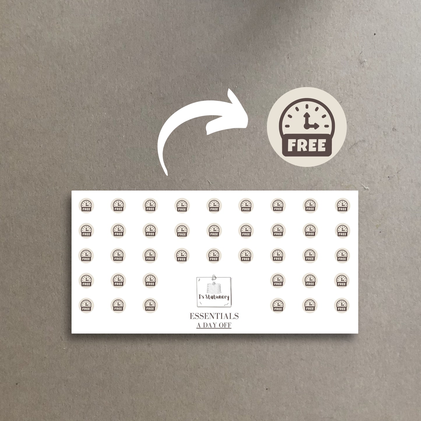 Free Time Icons Sticker Sheet