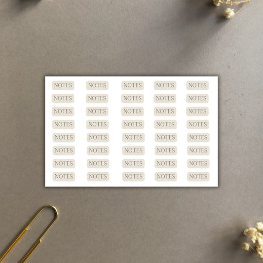 "Notes" - Basic Essentials Sticker Sheet