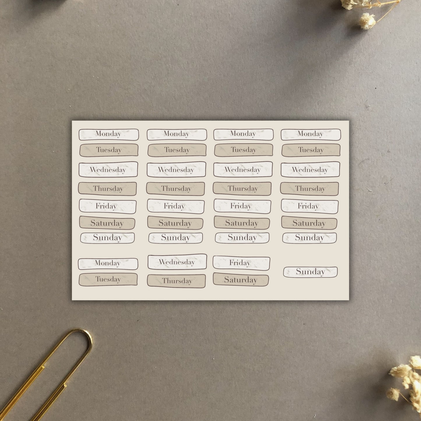 "Weekly" Planner Stickers - Playful style