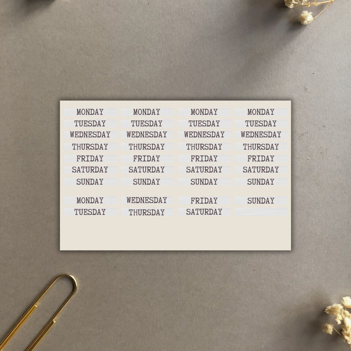 "Weekly" Planner Stickers - Paper Scrap Style