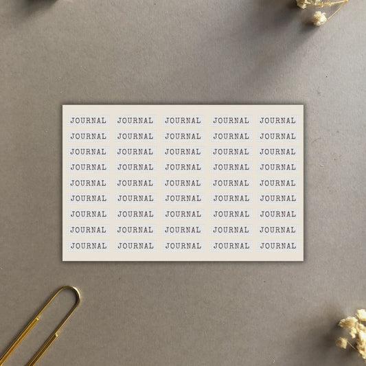"Journal" Paper Scrap Style Sticker Sheet