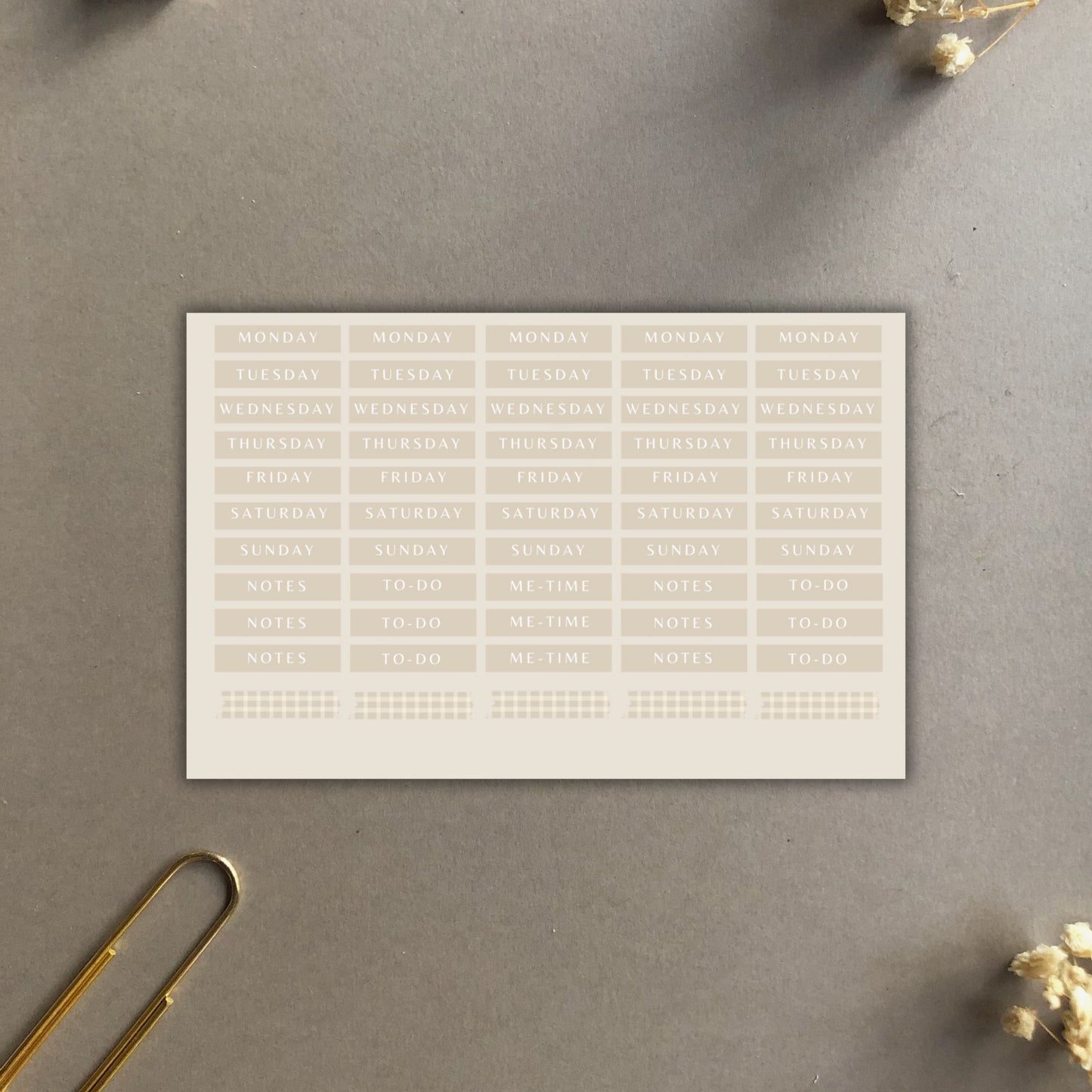 "Weekly" Planner Stickers - Aesthetic Style Sticker Sheet