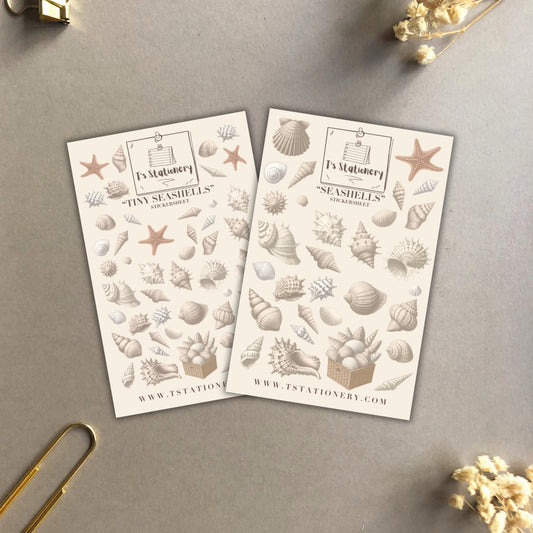 "Seashells" Sticker Sheet Set Of 2
