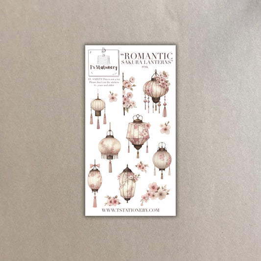"Sakura Lanterns"  Washi Sticker Sheet