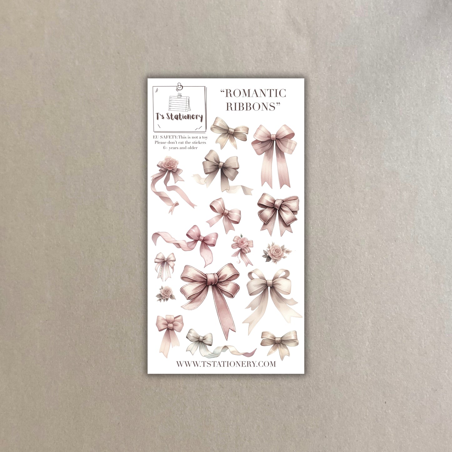 "Romantic Ribbons"  Washi Sticker Sheet