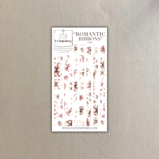 "Romantic Ribbons"  Washi Sticker Strips Sheet