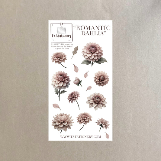 "Romantic Dahlia"  Washi Sticker Sheet