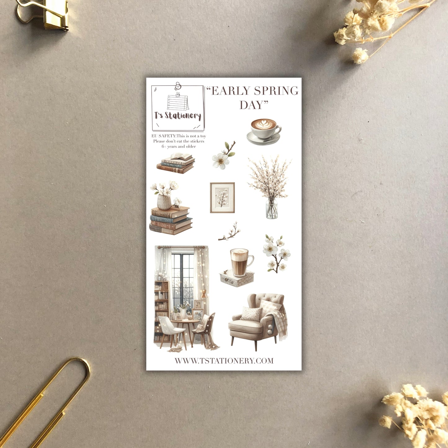 "Early Spring Day"  Washi Sticker Sheet